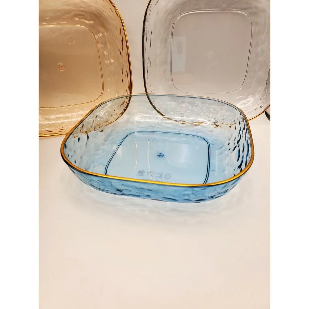 NEW Set of 3 Translucent Square Bowls - 